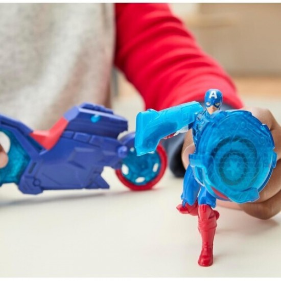 Hasbro Marvel Avengers: Epic World of Action - Captain America Shield-Shot Cycle Vehicle 4" Figure (G0889) Hasbro Marvel Avengers: Epic World of Action - Captain America Shield-Shot Cycle Vehicle 4" Figure (G0889)