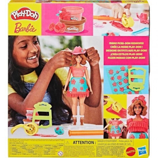 Hasbro Play-Doh: Fashion - Barbie Designer Dolls Florals And Fringe (G1360)