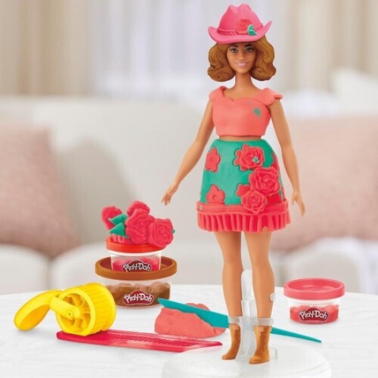 Hasbro Play-Doh: Fashion - Barbie Designer Dolls Florals And Fringe (G1360)