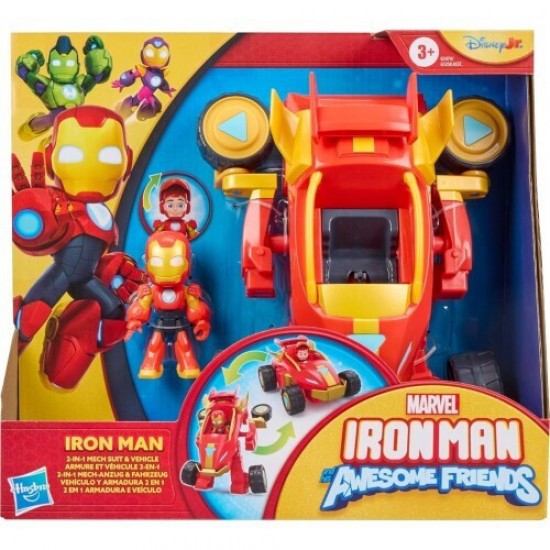 Hasbro Marvel Iron Man And His Awesome Friends: Iron Man 2 in 1 Mech Suit & Vehicle - Figure & Vehicle (G1474)