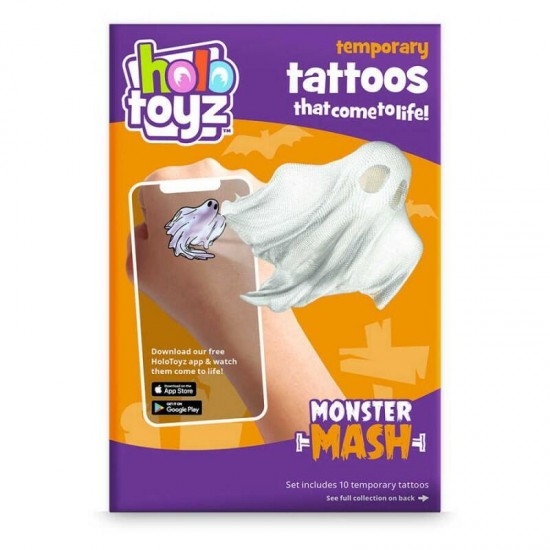 HoloToyz – Monster Mash Augmented Reality Τατουάζ Επαυξημένης πραγματικότητας που ζωντανεύουν σε κινούμενα σχέδια (HTTA100Monster)