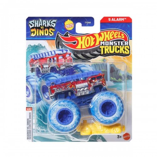 Hot Wheels Sharks Vs Dinos Αυτοκινητάκι 1:64 Monster Truck 5 Alarm (FYJ44/JCD88)