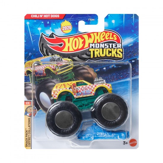 Mattel Hot Wheels Monster Trucks: Snack Pack Chili N’ Hot Dog Die-Cast Vehicle (FYJ44/JHY49) Mattel Hot Wheels Monster Trucks: Snack Pack Chili N’ Hot Dog Die-Cast Vehicle (FYJ44/JHY49)