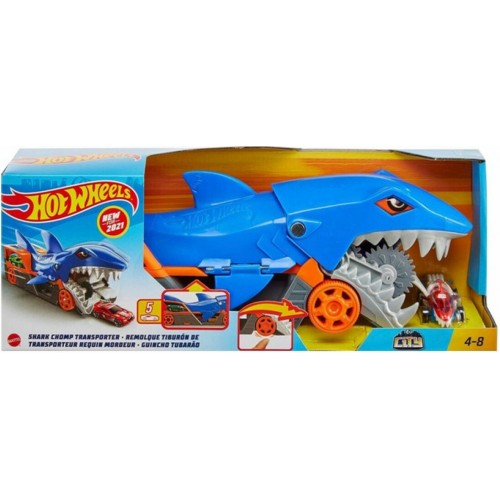 Mattel Hot Wheels Hungry Shark Transporter Toy Vehicle (GVG36)