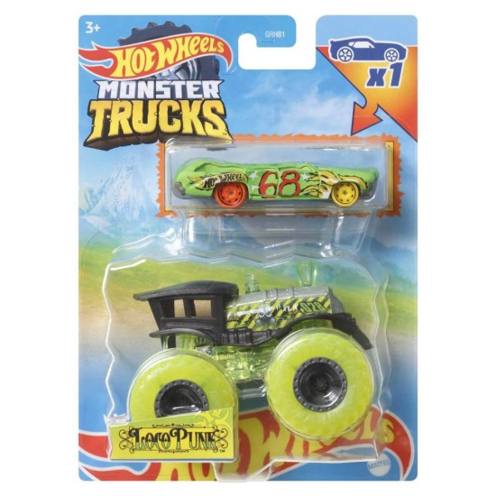 Mattel Hot Wheels Όχημα Monster Trucks Με Αυτοκινητάκι Loco Punk (GRH81/HKM08)