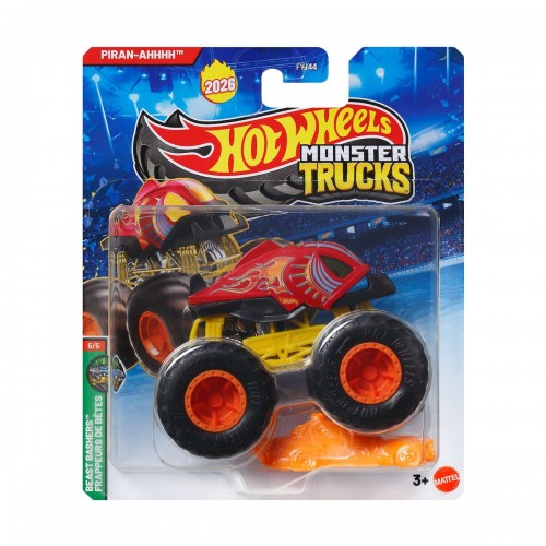 Mattel Hot Wheels - Monster Trucks Beast Bashers - Piran-ahhhh Die-Cast Vehicle (FYJ44/JHY46)