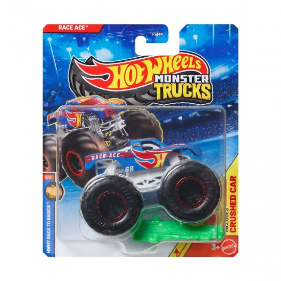 Mattel Hot Wheels - Monster Trucks Back to Basics - Race Ace Die-Cast Vehicle (FYJ44/JKJ98)