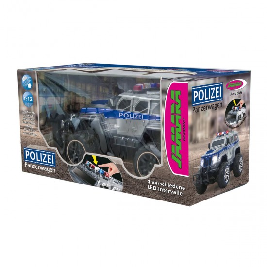 Jamara Police amored car Monstertruck 1:12 27MHz LED incl. Battery & Charger (410032)