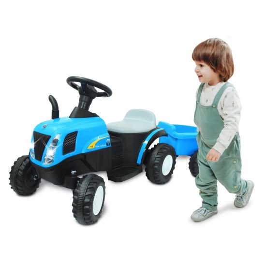 Jamara Ride-on Tractor New Holland with Trailer blue 6V (460482)