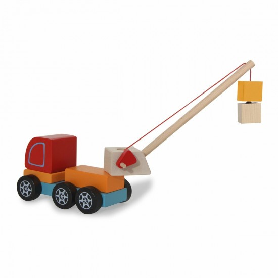Jamara Wooden Toys Kidiwood plug-in Crane Truck 14pcs (460700)