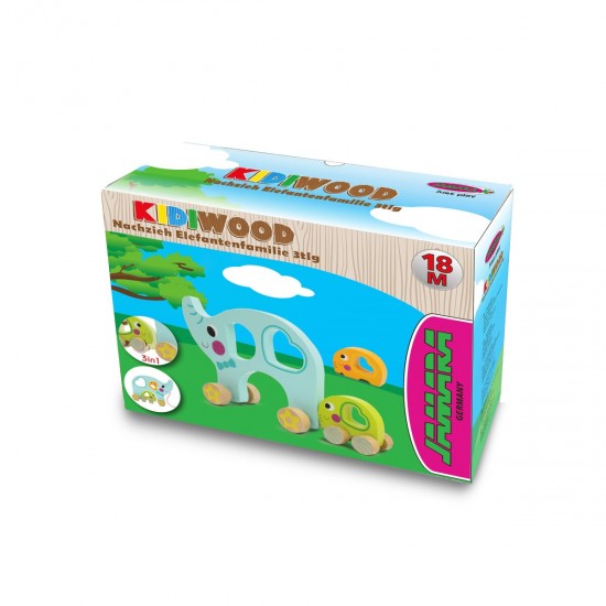 Jamara Wooden Toys Kidiwood Pull after elephant familiy 3 parts (460875)