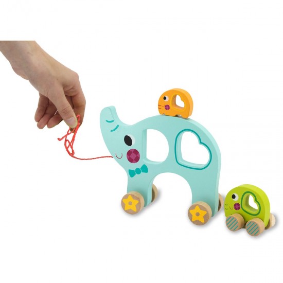 Jamara Wooden Toys Kidiwood Pull after elephant familiy 3 parts (460875)
