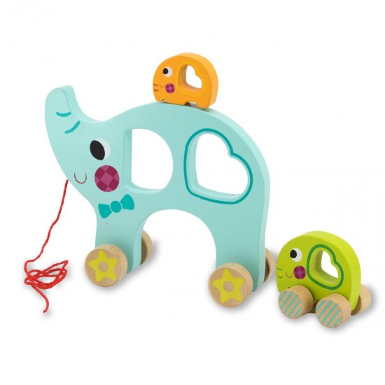 Jamara Wooden Toys Kidiwood Pull after elephant familiy 3 parts (460875)