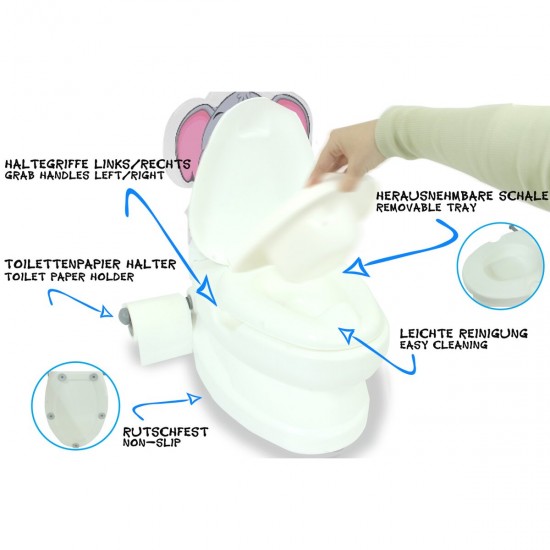 Jamara My small Toilet Elephant with flush sound and Toiletn paper holder (460957)