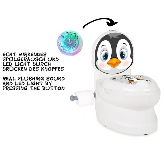 Jamara My little toilet penguin with flushing sound and toilet paper holder (460960)