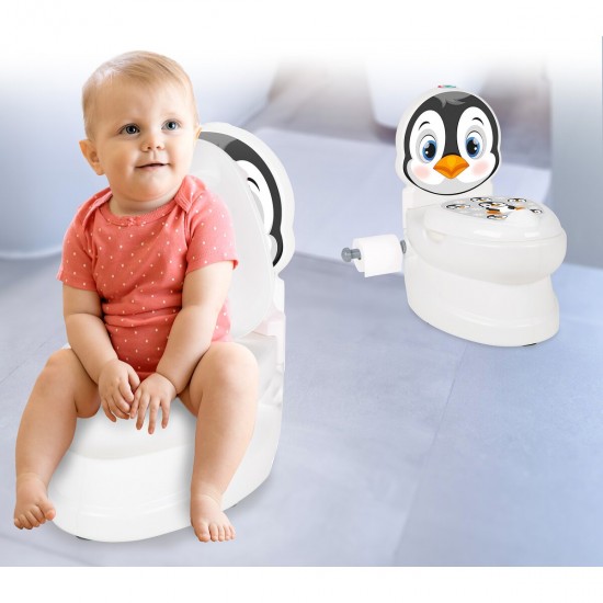 Jamara My little toilet penguin with flushing sound and toilet paper holder (460960)