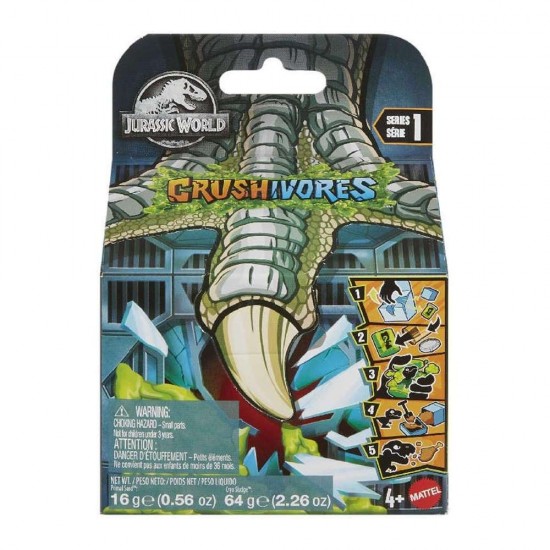 Jurassic World Crushivores με Δεινόσαυρο Έκπληξη Σειρά 1 (HVB29)
