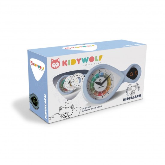 Kidywolf analog & digital Alarm Clock light blue (418035) Kidywolf analog & digital Alarm Clock light blue (418035)