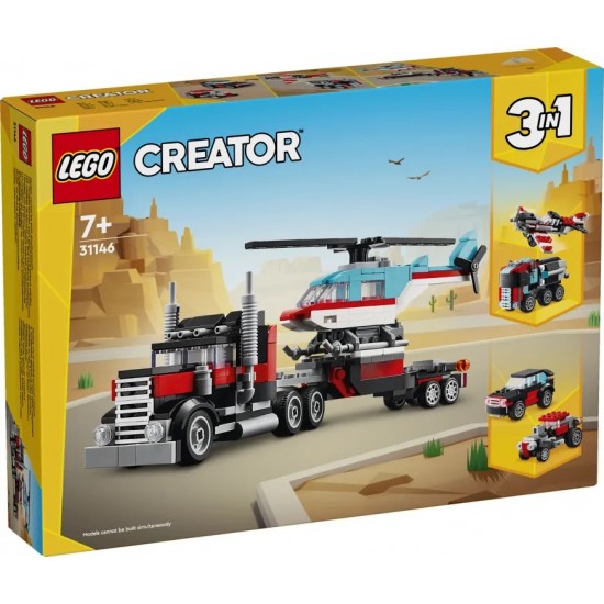 LEGO Creator 3in1 Flatbed With Helicopter (31146)