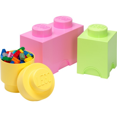 Room Copenhagen LEGO storage block multi pack 3 pieces, storage box (light green, size S) (40140802)