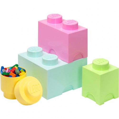 Room Copenhagen LEGO storage block multi pack 4 pieces, storage box (light green, size L) (40150802)