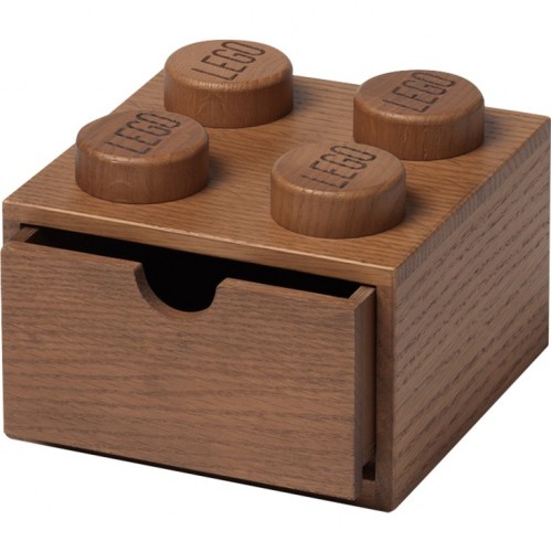 Room Copenhagen LEGO 2x2 wooden desk drawer, storage box (oak, dark) (40200902)