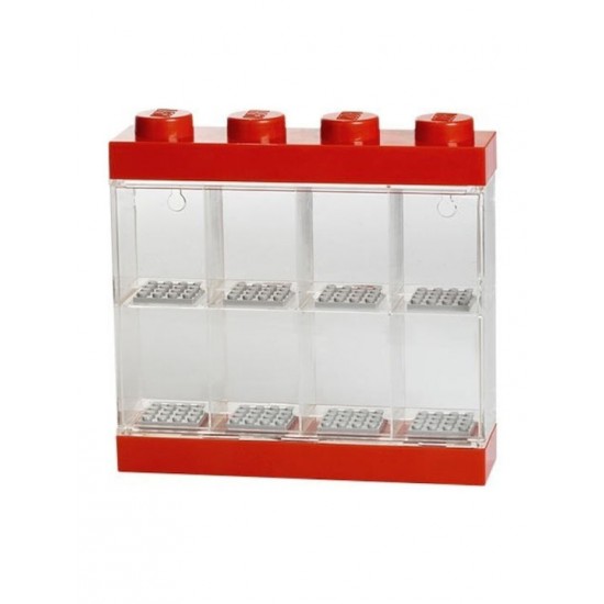 Room Copenhagen LEGO Minifigures Display Case 8 red, storage box (transparent) (40650001)