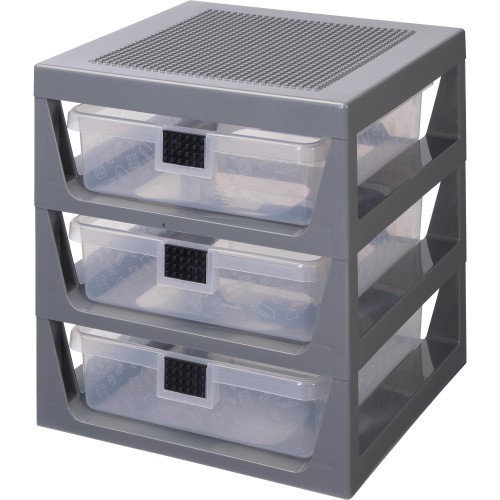Room Copenhagen LEGO drawer shelf set of 3, storage box (Gray) (40950003)