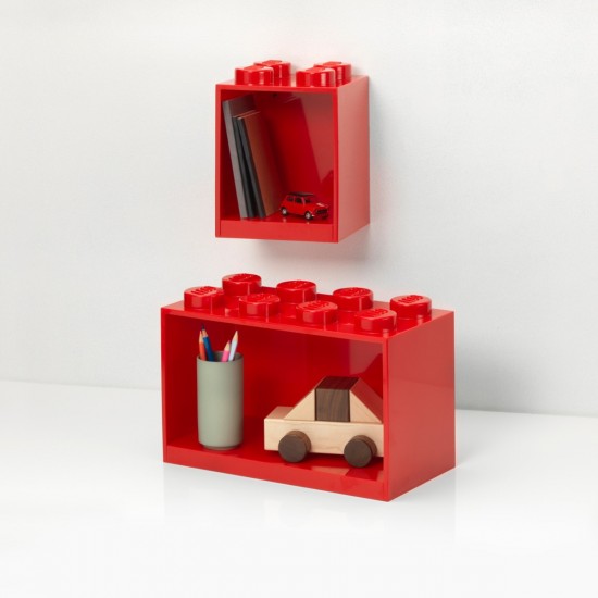Room Copenhagen LEGO Regal Brick Shelf 8+4, Set (red, 2 shelves) (41171730)