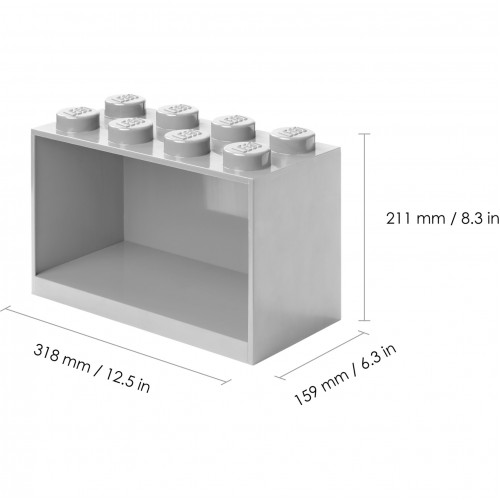Room Copenhagen LEGO Regal Brick Shelf 8+4, Set (light grey, 2 shelves) 21.1x21.1x31.8εκ. (41171740) 