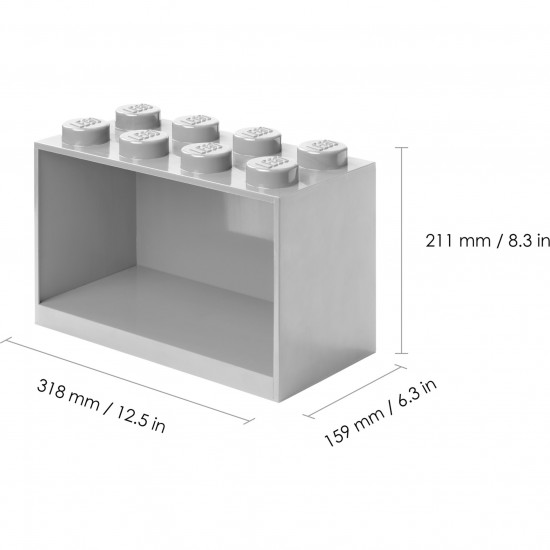 Room Copenhagen LEGO Regal Brick Shelf 8+4, Set (light grey, 2 shelves) (41171740)