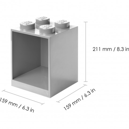 Room Copenhagen LEGO Regal Brick Shelf 8+4, Set (light grey, 2 shelves) (41171740)