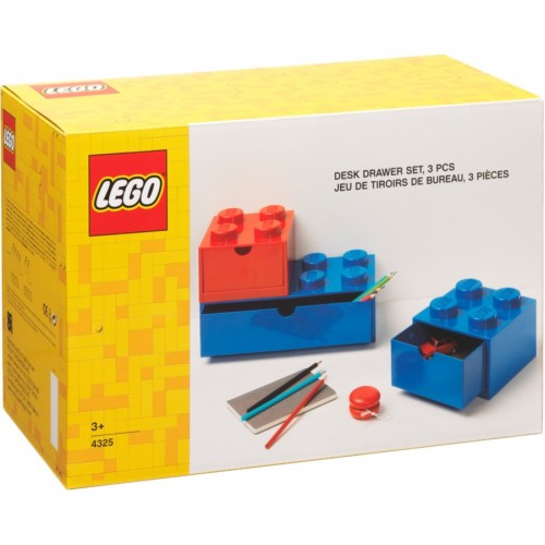 Room Copenhagen LEGO desk drawers set of 3, storage box (red) (43250800)