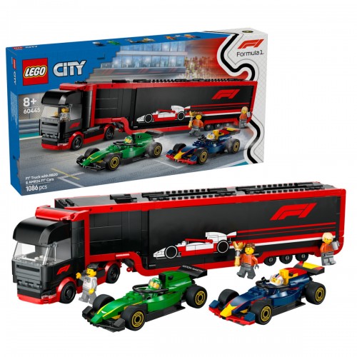 LEGO City F1 Truck With RB20 & AMR24 F1 Cars (60445)