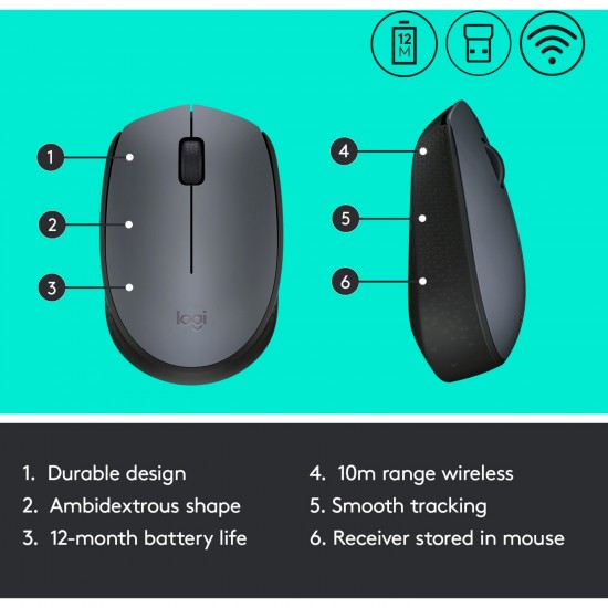 Logitech M170 wireless, mouse (910-004642)