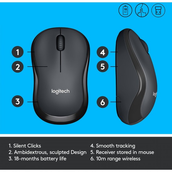 Logitech M220 Silent, mouse (910-004878)
