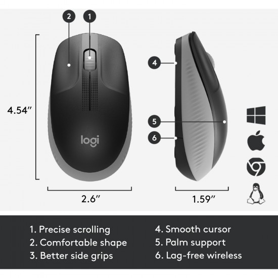 Logitech M190, mouse(black/grey) (910-005906)