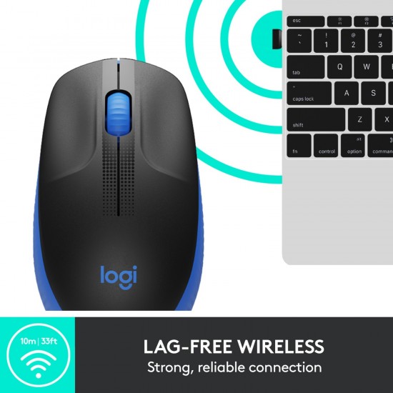Logitech M190, mouse (black/blue) (910-005907)