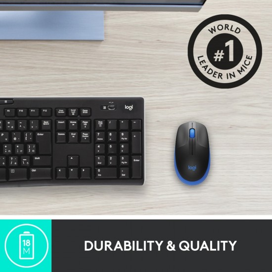 Logitech M190, mouse (black/blue) (910-005907)