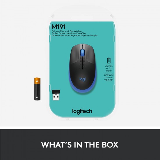 Logitech M190, mouse (black/blue) (910-005907)