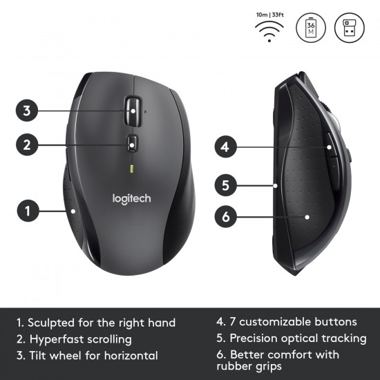 Logitech Wireless Mouse M705, mouse (910-006034)