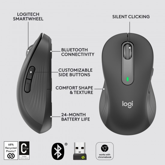 Logitech Signature M650 L Left Wireless Mouse (graphite) (910-006239)