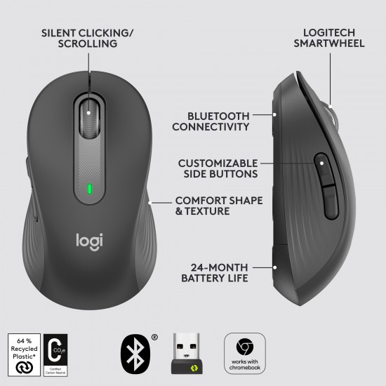 Logitech Signature M650 Wireless Mouse (graphite) (910-006253)