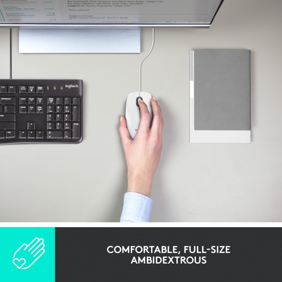 Logitech M100, mouse (white/grey) (910-006764)