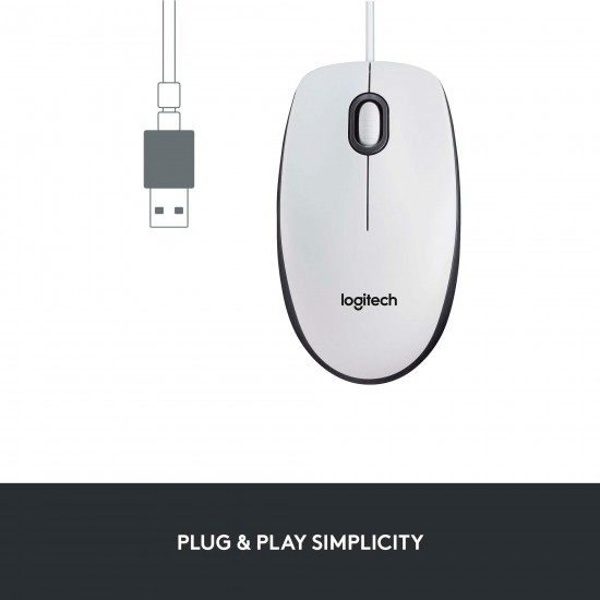 Logitech M100, mouse (white/grey) (910-006764)