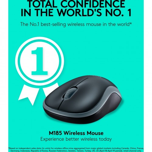 Logitech Wireless Mouse M185, Mouse (blue) (910-002239)