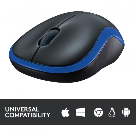 Logitech Wireless Mouse M185, Mouse (blue) (910-002239)