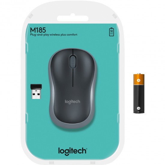 Logitech Wireless Mouse M185, Mouse (blue) (910-002239)