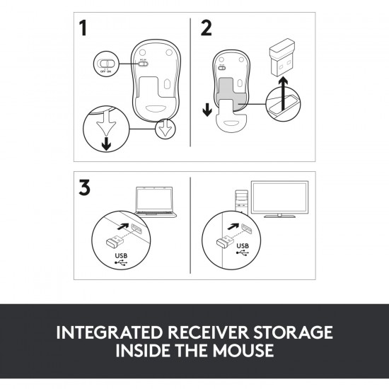 Logitech Wireless Mouse M185, Mouse (grey) (910-002238)