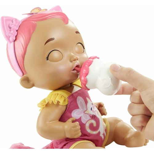 Mattel My Garden Baby Διαδραστικό Μωράκι Γατάκι Μαμ & Νάνι-Ροζ Μαλλιά (HHP29)